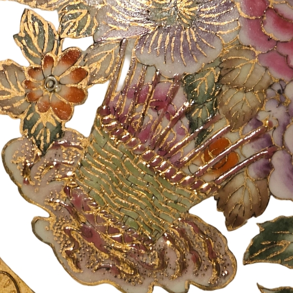 Andrea by Sadek Vintage Decorative Plate with Hand-Painted Floral Design - Picture 2 of 6